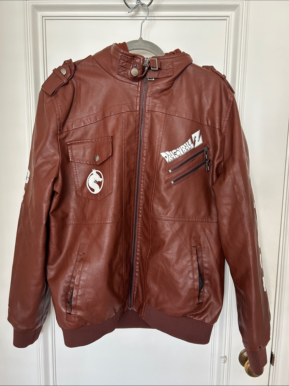 Brown Dragonball Z Faux Leather Jacket